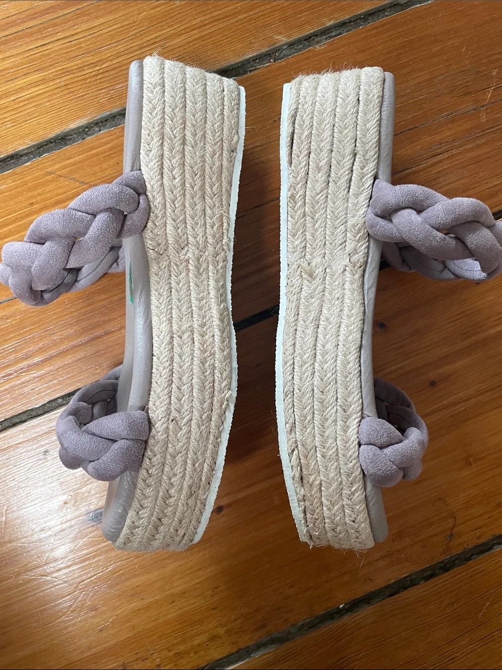 Sbicca Braided Espadrille Platform Slides in Mauve